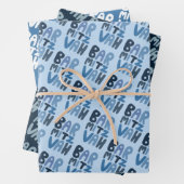 Charmante Bar Mitzvah Handlettering Joods Blauw Pl Inpakpapier Vel (In situ)