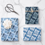 Charmante Bar Mitzvah Handlettering Joods Blauw Pl Inpakpapier Vel<br><div class="desc">Ik hoop dat je deze hand leuk vindt om papieren variëteitspak te maken. Bekijk mijn winkel voor veel meer kleuren en patronen en laat me weten of je iets op maat wilt.</div>
