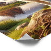 Charmante Beagle in een rustieke landschap Poster (Hoek)