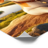 Charmante Beagle in een rustieke landschap Poster (Hoek)