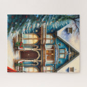 Charmante Bed N Breakfast Victoriaans Huis Kerst Legpuzzel (Horizontaal)