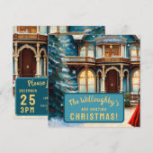 Charmante Bed N Breakfast Victoriaans Huis Kerst Save The Date (Voorkant / Achterkant)