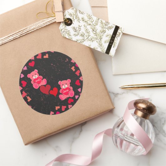 Charmante Beer en Hart Stickers (Geschenken)