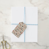 Charmante Beige Boho Kerstmis Cadeaulabel (Met Touw)