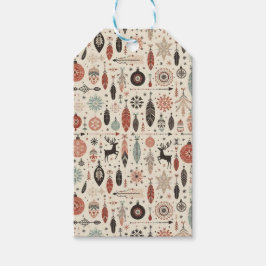 Charmante Beige Boho Kerstmis Cadeaulabel