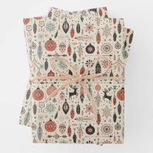 Charmante Beige Kerstveren en rendieren