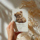 Charmante Beige minimalistische teddybeer Bedankkaart