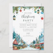 Charmante besneeuwde huisjes Kerstmis Kaart (Voorkant)