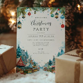 Charmante besneeuwde huisjes Kerstmis Kaart