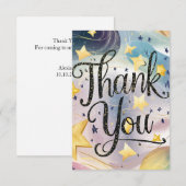 Charmante bewerkbare Meteor Celestial Bedankkaart (Voorkant / Achterkant)