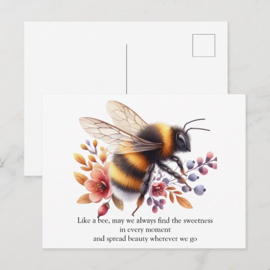 charmante bij briefkaart (Voorkant / Achterkant)