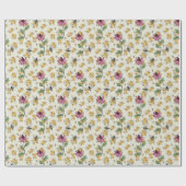 Charmante bijenkoningin, honingraat & exotische bl cadeaupapier (Vlak)