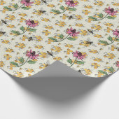 Charmante bijenkoningin, honingraat & exotische bl cadeaupapier (Hoek)