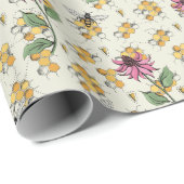 Charmante bijenkoningin, honingraat & exotische bl cadeaupapier (Rol Hoek)