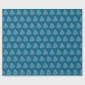 Charmante blauw & wit kerstboom Cookie Cadeaupapier (Vlak)