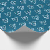 Charmante blauw & wit kerstboom Cookie Cadeaupapier (Hoek)