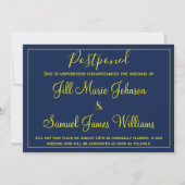 Charmante blauwe en gele trouwwijziging van planne kaart (Voorkant)