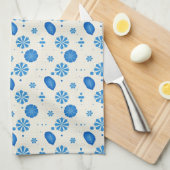 Charmante blauwe gepatenteerde theedoek (Quarter Fold)