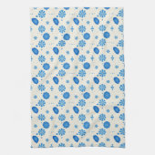 Charmante blauwe gepatenteerde theedoek (Verticaal)