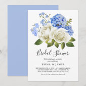 Charmante blauwe hortensia | Wit Vrijgezellenfeest Kaart (Voorkant / Achterkant)