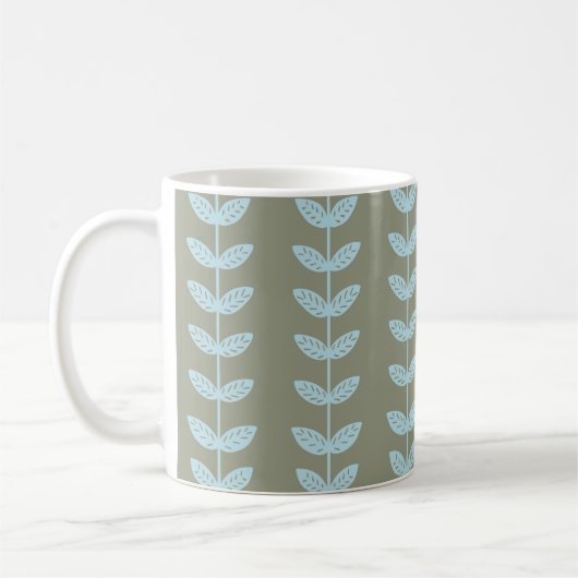 Charmante blauwe string van bladeren koffiemok (Links)
