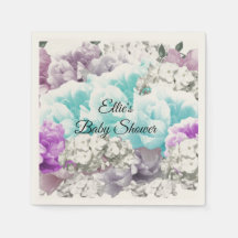 Charmante bloemboeket baby shower papieren servett