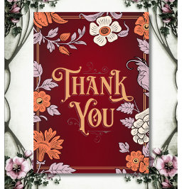 Charmante  bloemen bedankkaart