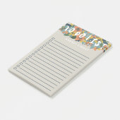 Charmante bloemen checkbox om te doen lijst post-it® notes (Schuin)