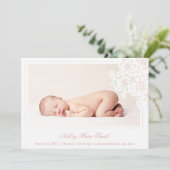 Charmante Bloemen Geboorteaankondiging Aankondiging (Staand voorkant)