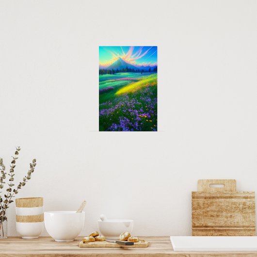 Charmante bloemen in het palet van de Natuur Poster (Keuken)