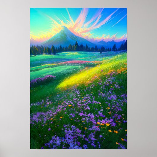 Charmante bloemen in het palet van de Natuur Poster (Voorkant)