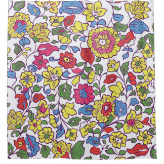 Charmante bloemen: naadloze tuintextuur douchegordijn