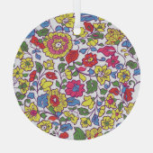 Charmante bloemen: naadloze tuintextuur glas ornament (Achterkant)