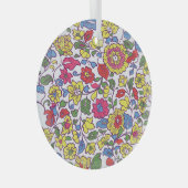 Charmante bloemen: naadloze tuintextuur glas ornament (Voorkant Rechts)