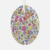 Charmante bloemen: naadloze tuintextuur glas ornament (Voorkant links)