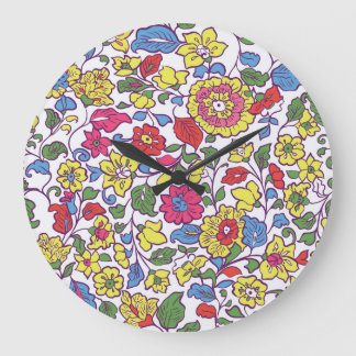 Charmante bloemen: naadloze tuintextuur grote klok