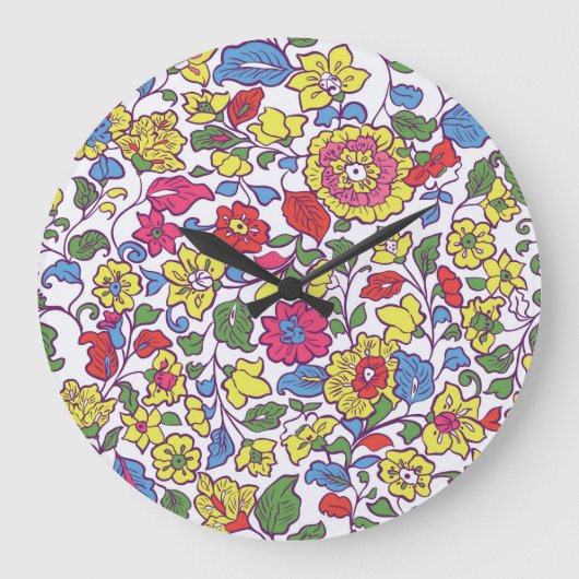 Charmante bloemen: naadloze tuintextuur grote klok (Voorkant)