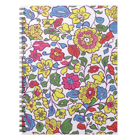 Charmante bloemen: naadloze tuintextuur notitieboek (Voorkant)