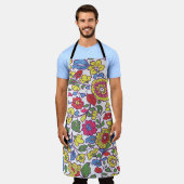 Charmante bloemen: naadloze tuintextuur schort (Gedragen)