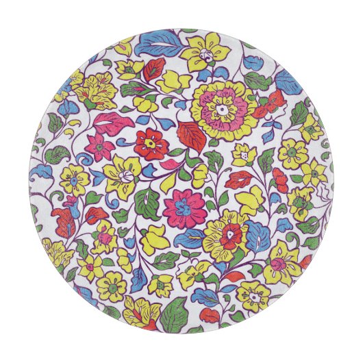 Charmante bloemen: naadloze tuintextuur snijplank (Voorkant)