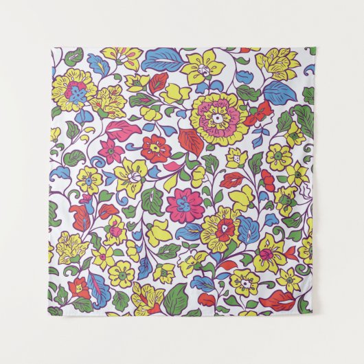 Charmante bloemen: naadloze tuintextuur wandkleed (Voorkant)