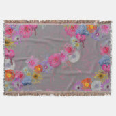 Charmante  bloemen op grijs deken (Voorkant)