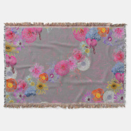 Charmante  bloemen op grijs deken