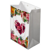 Charmante bloemenglossy cadeautas - Medium (Voorkant Gekanteld)