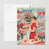 Charmante  bloemenwinkel scene briefkaart (Voorkant / Achterkant)