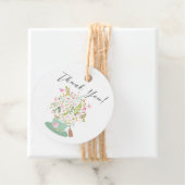 Charmante bloemige theekleurige trouwfeest favor c bedankjes labels (In situ)