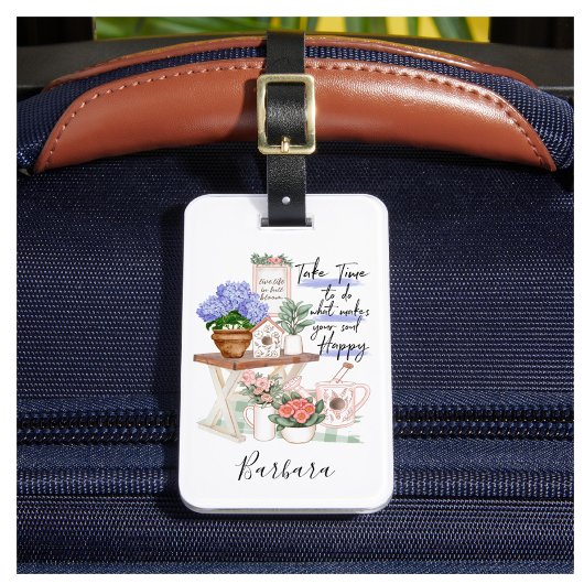 Charmante bloemist eerste naam  bagagelabel