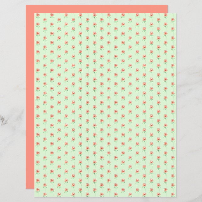 Charmante bloemknoppen op groenboek (Voorkant / Achterkant)