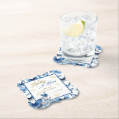 Charmante Blue Butterfly Baby in Bloom Baby shower Kartonnen Onderzetters (Insitu)