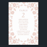Charmante Blush Folk Bloemen Zitting Grafiek Kaart<br><div class="desc">Begeleid uw gasten in stijl met deze stijlvolle, romantische kaart met het nummer van de bruiloftstafel, met hetzelfde charmante, stoffige, roze blozende, folklorale lijst in folkloristische stijl dat prachtig coördineert met uw uitnodigingssuite. De handgetekende bloemrand voegt een romantische, artistieke toets toe terwijl het ontwerp schoon en gemakkelijk te lezen blijft....</div>